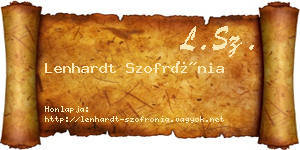Lenhardt Szofrónia névjegykártya